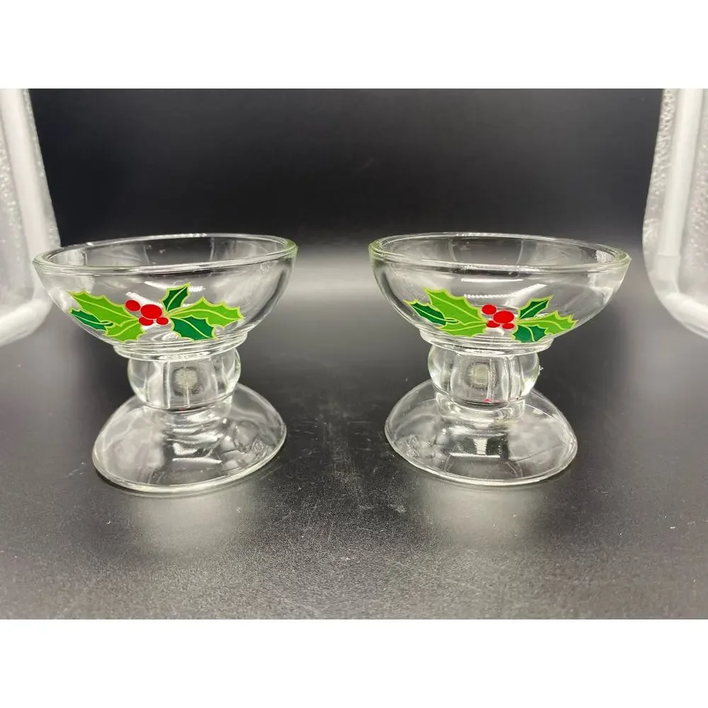 Vintage 1981, Avon Christmas Holiday Hostess Collection, Holiday Candle Holders‎